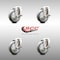 Service Caster 4 Inch 316SS Thermoplastic Rubber Wheel Swivel Bolt Hole Caster Set with Brake SCC-SS316BH20S414-TPRB-TLB-4 - alternate 4